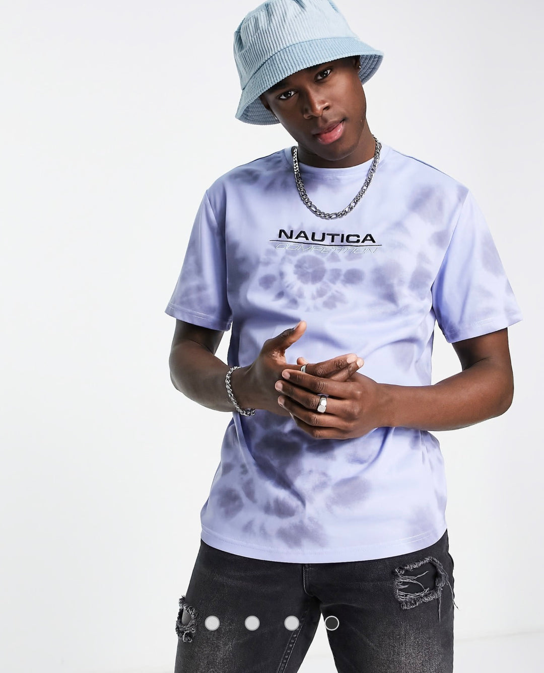 Nautica Competition gourami back print tie-dye t-shirt in lilac