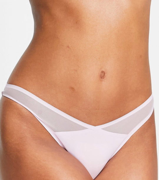 ASOS DESIGN Essie mesh & microfibre knicker in purple