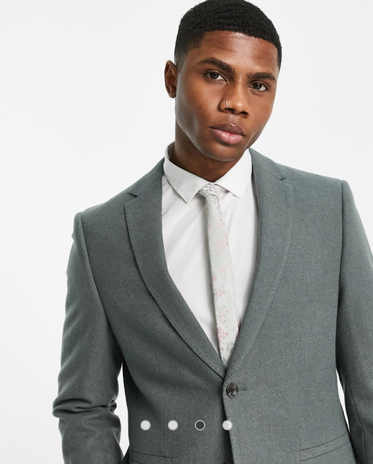 Harry Brown loose fit tweed wool mix suit jacket in green