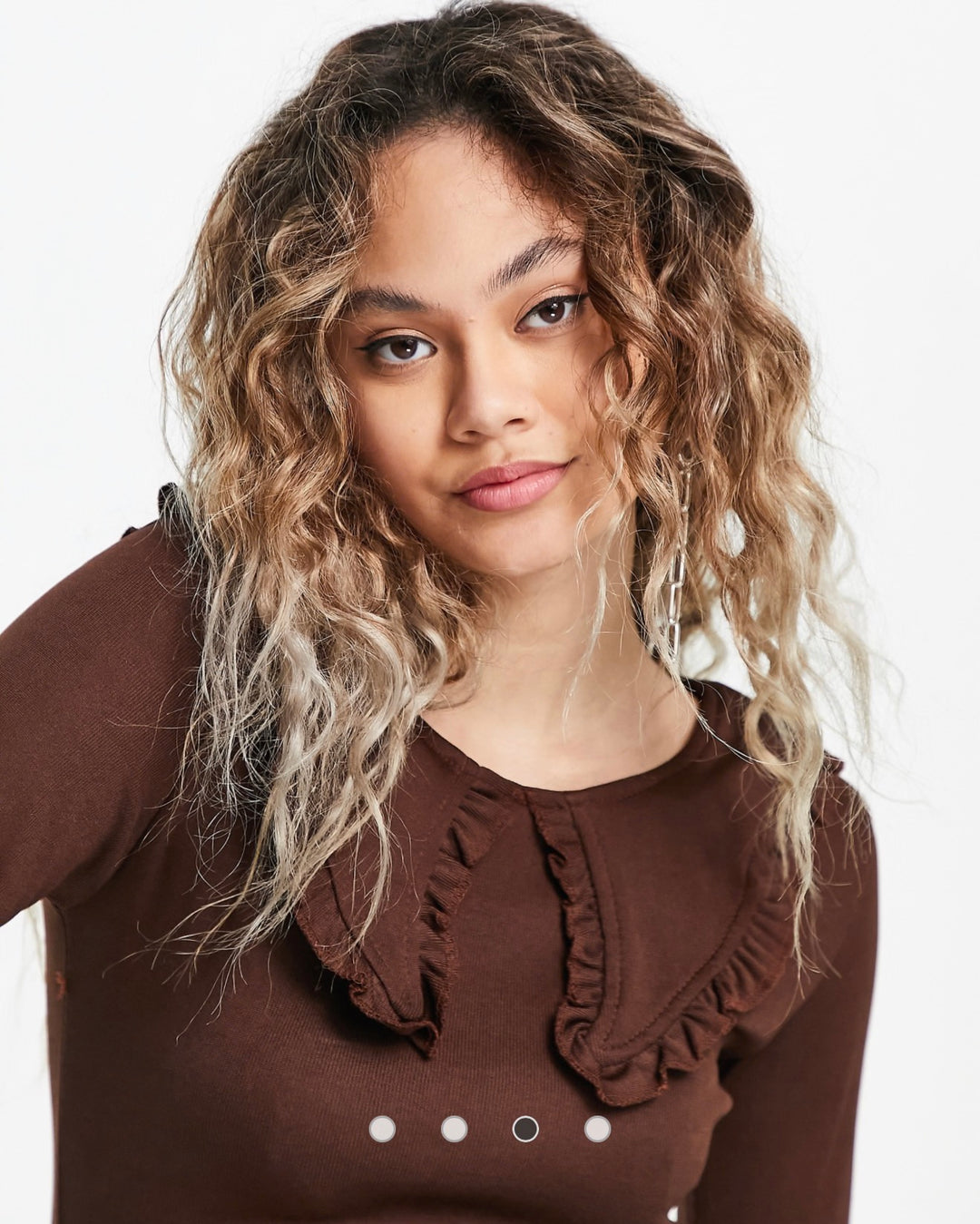 Heartbreak collared mini dress in chocolate brown