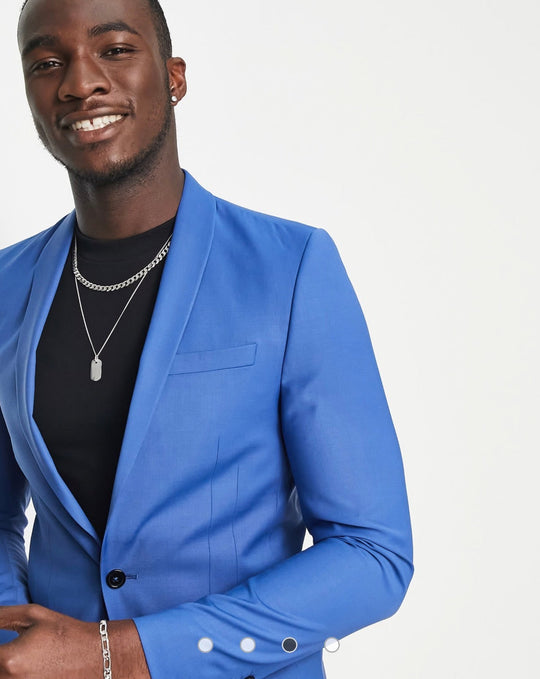 Twisted Tailor ellroy skinny fit suit jacket in blue