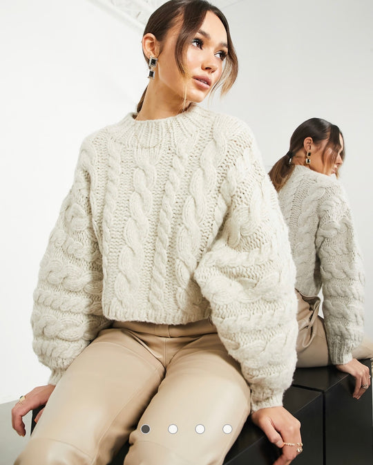 ASOS EDITION hand knit cable jumper in oatmeal