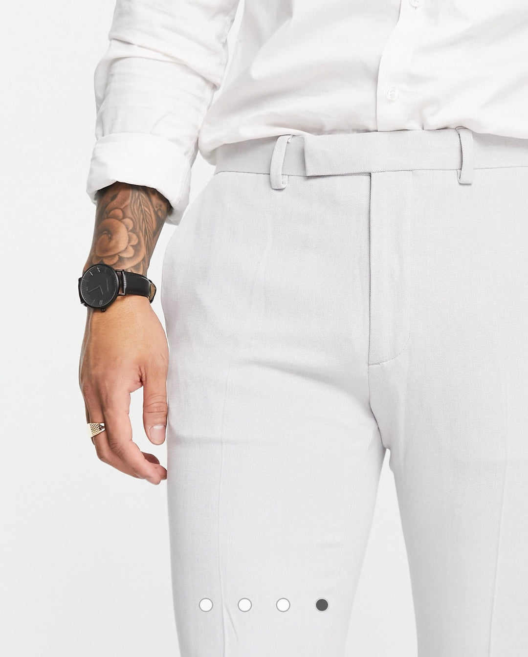 ASOS DESIGN wedding green super skinny cotton in ice grey