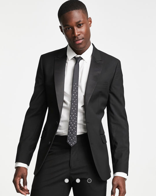 ASOS DESIGN skinny tuxedo in black suit jacket