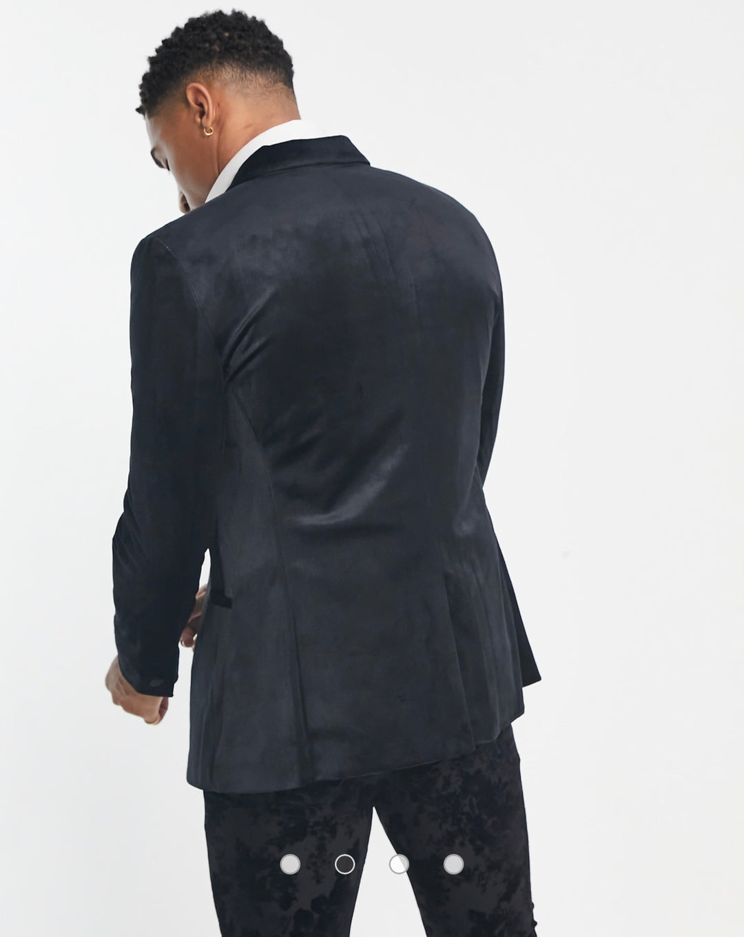 Topman skinny velvet blazer in black