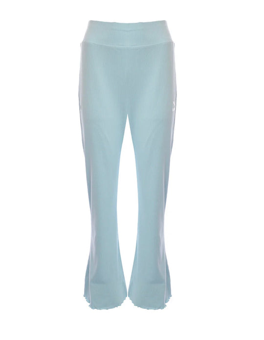 Puma Classics Ribbed Flare Trousers in Baby Blue