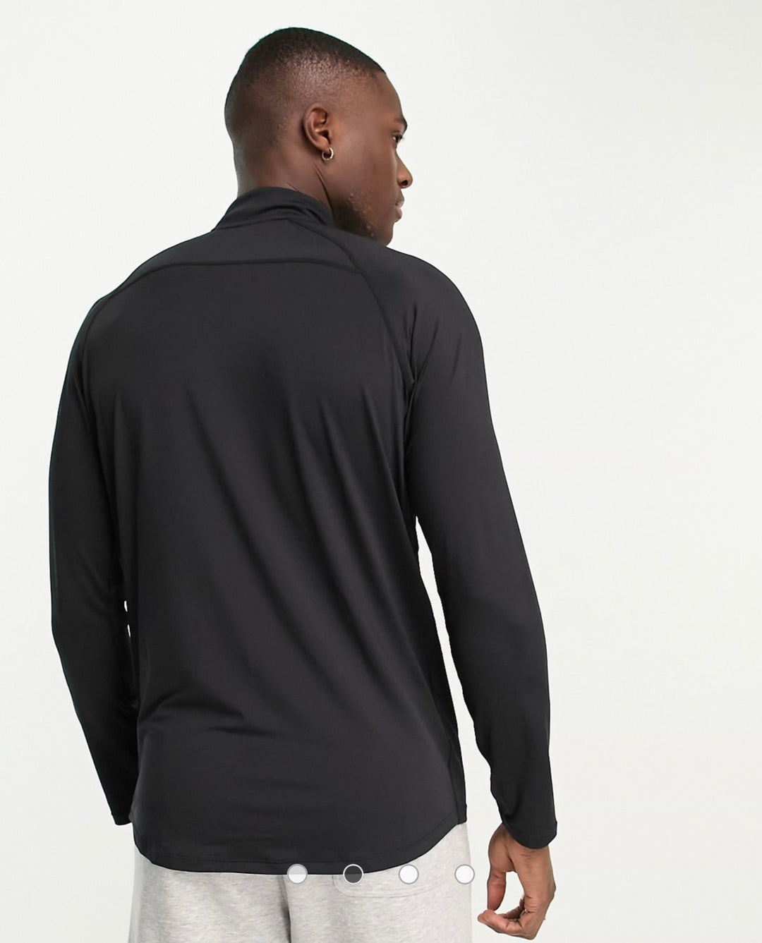 A Better Life Exists Active – Svart t-shirt med långa ärmar och halv dragkedja