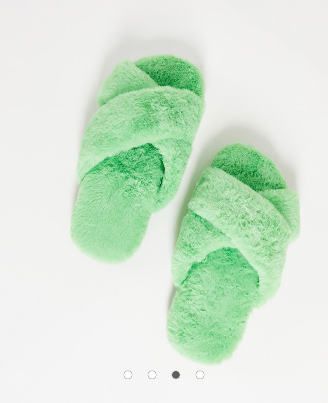 Monki recycled borg slippers in green