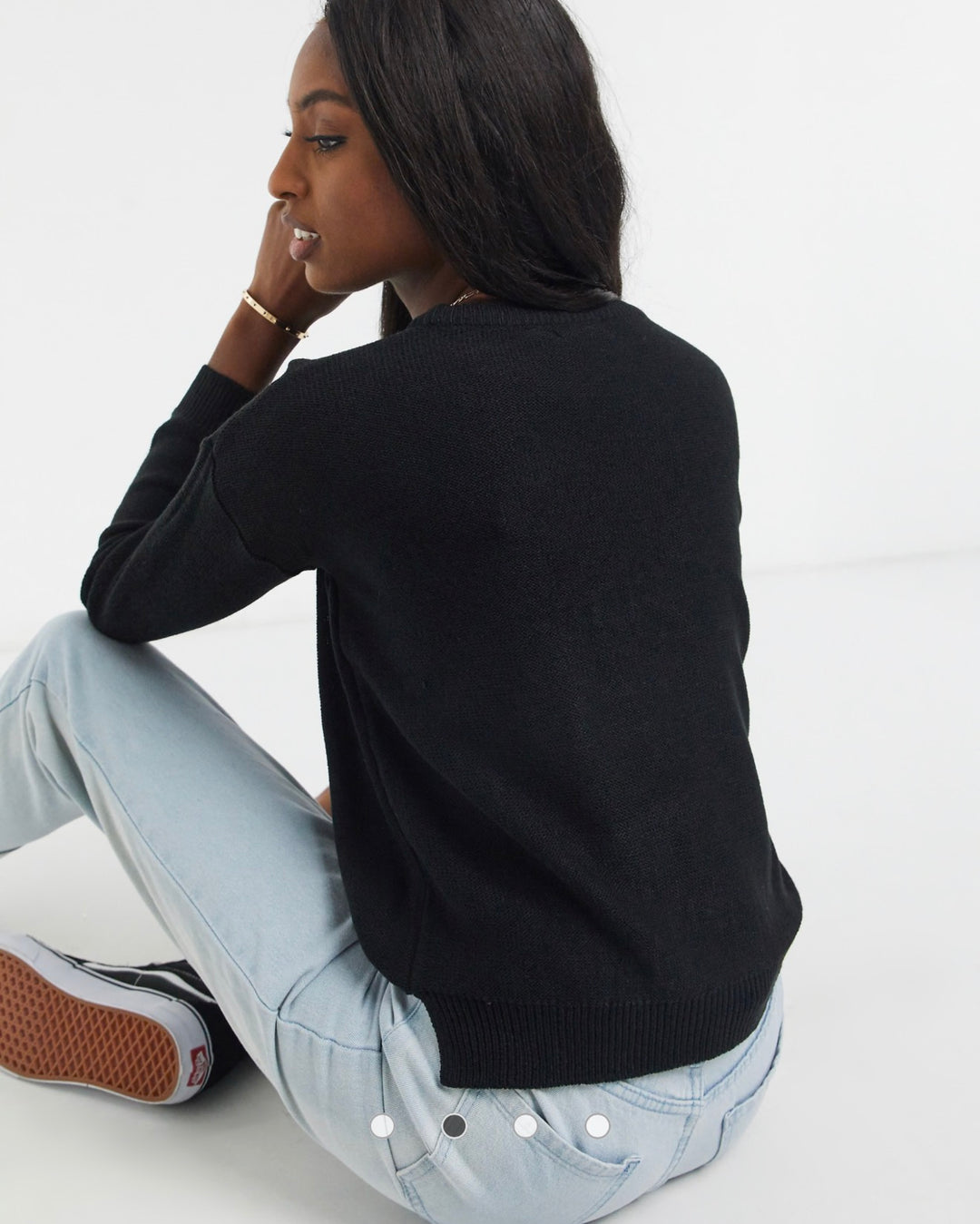 Brave Soul Tall grunge crew neck jumper in black