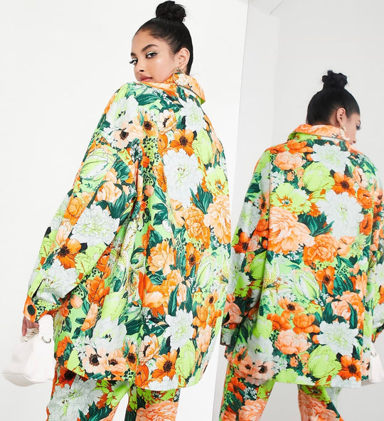 ASOS EDITION oversized shacket in floral print