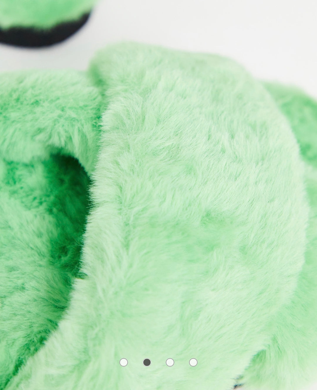 Monki recycled borg slippers in green