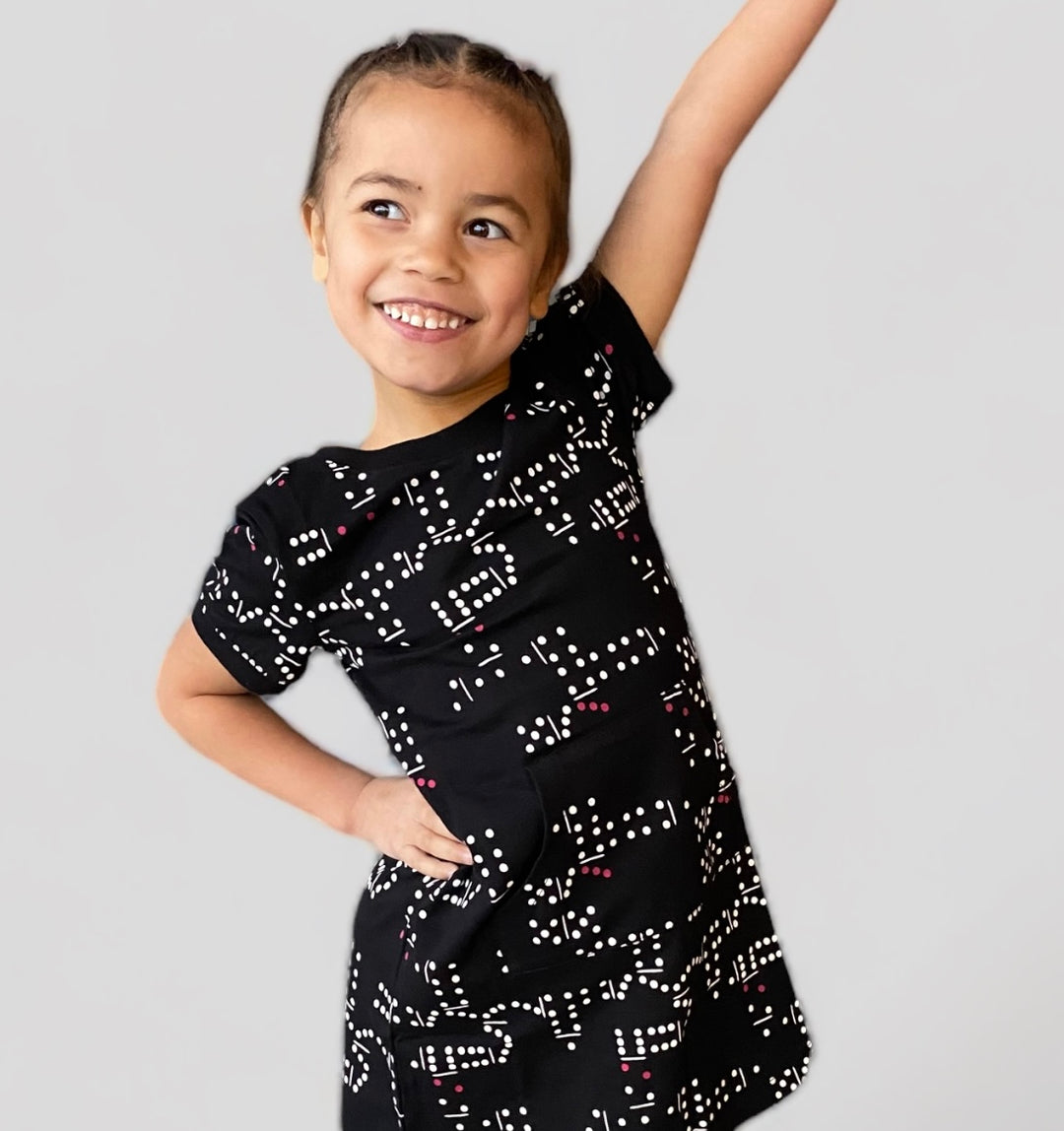 Domino pocket dress kids- 221204 V39