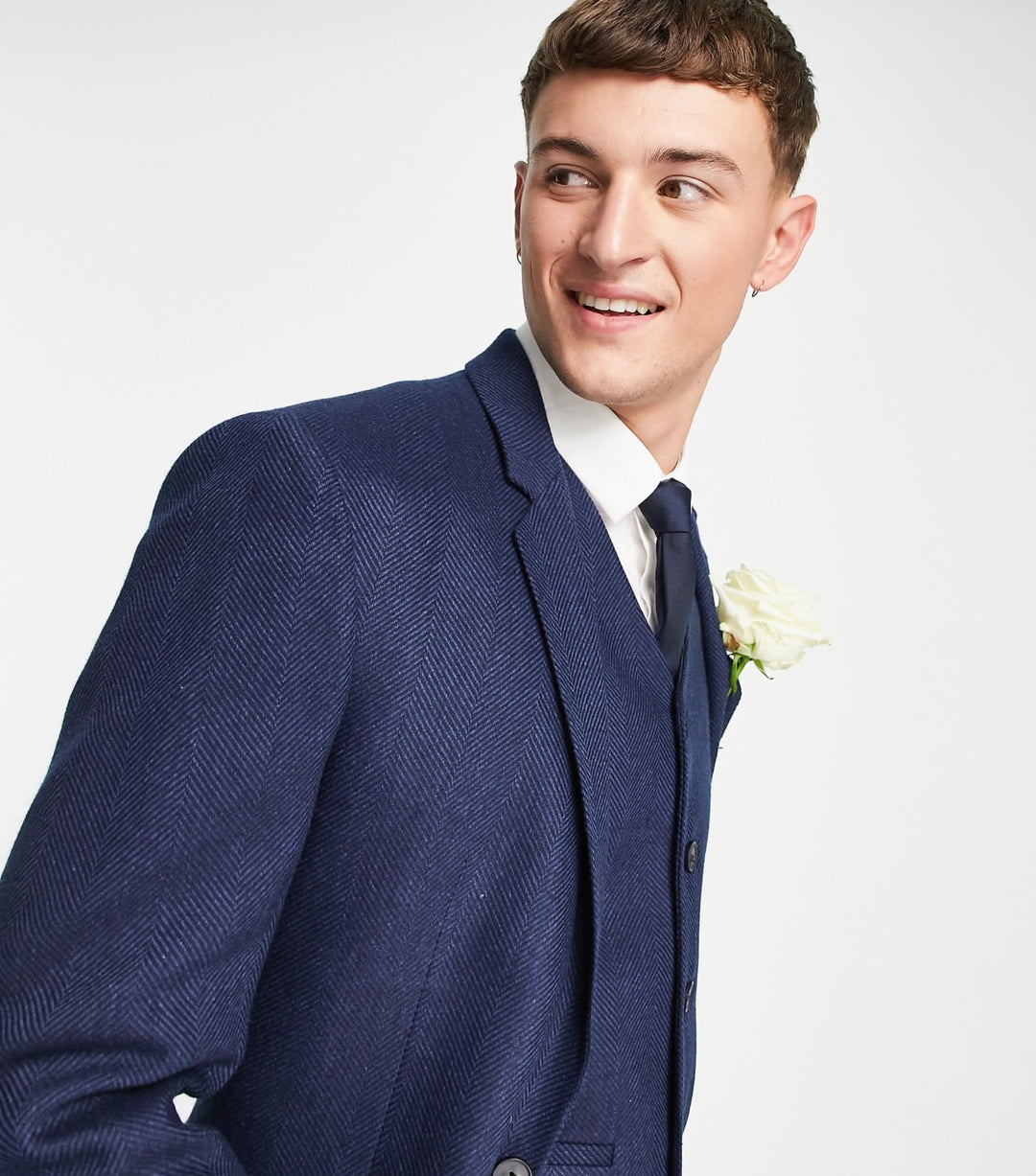 ASOS DESIGN super skinny wool mix suit jacket in navy