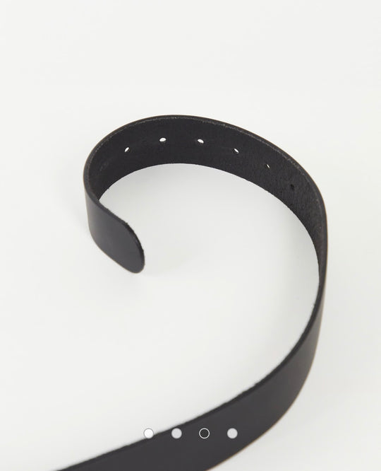 ASOS DESIGN leather wide belt in black with antique silver buckle