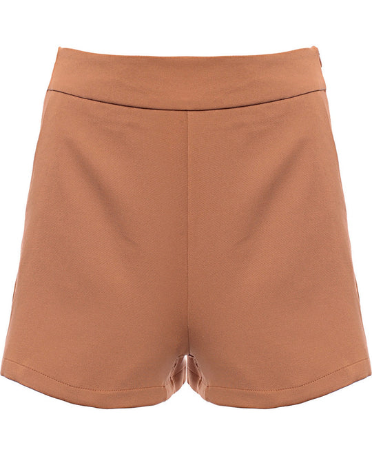 NaaNaa High Waisted Shorts in Camel