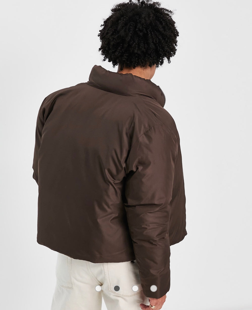 ASOS DESIGN – Brun, kort puffjacka