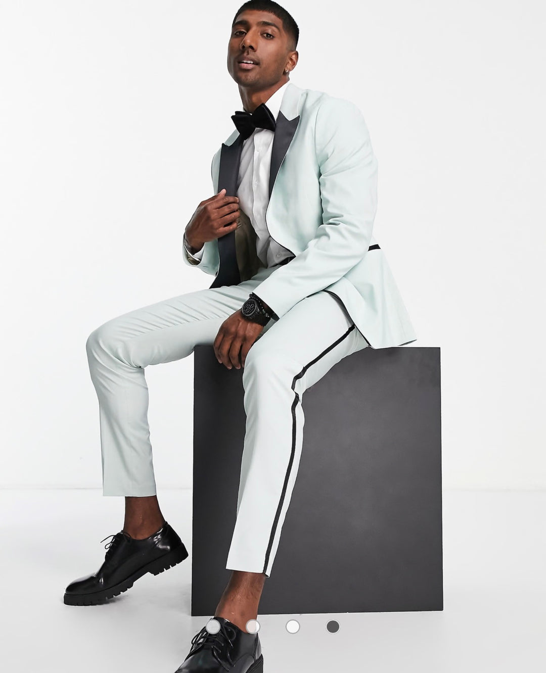 ASOS DESIGN skinny tuxedo suit trousers in green