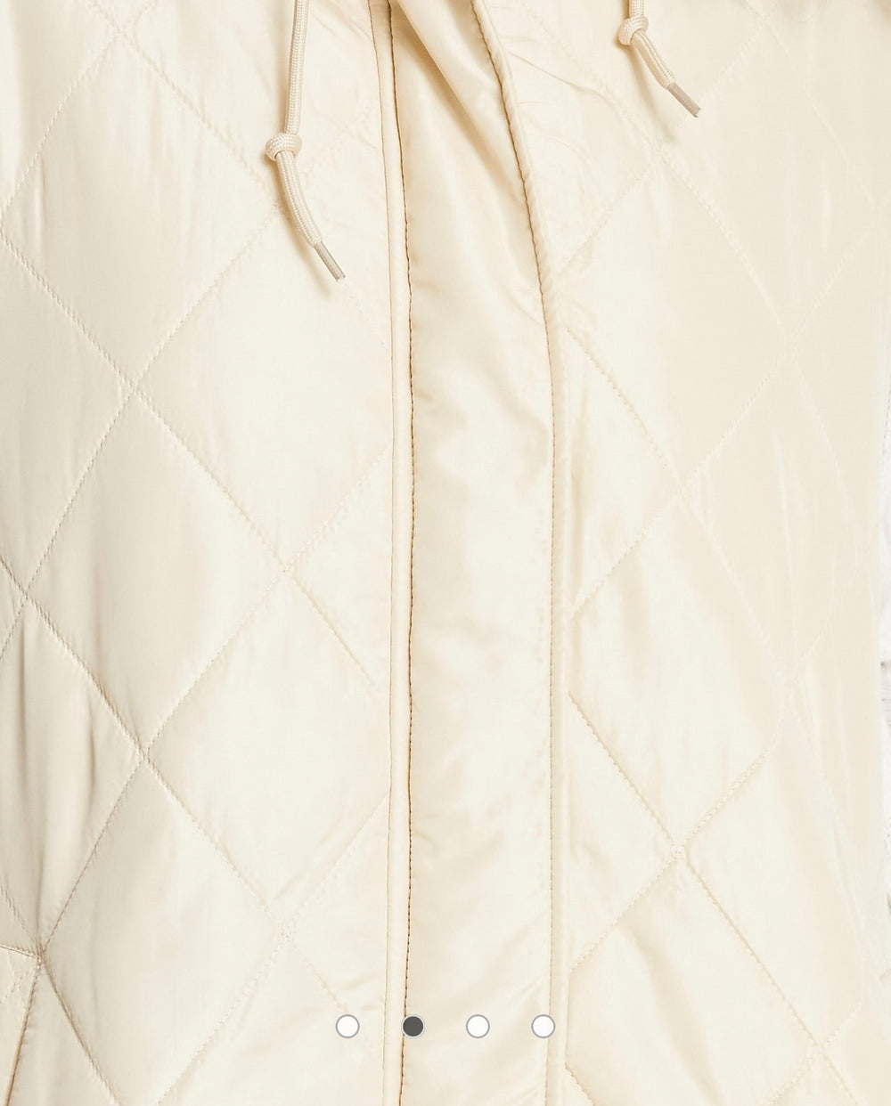 Violet Romance quilted longline gilet with hood in stone