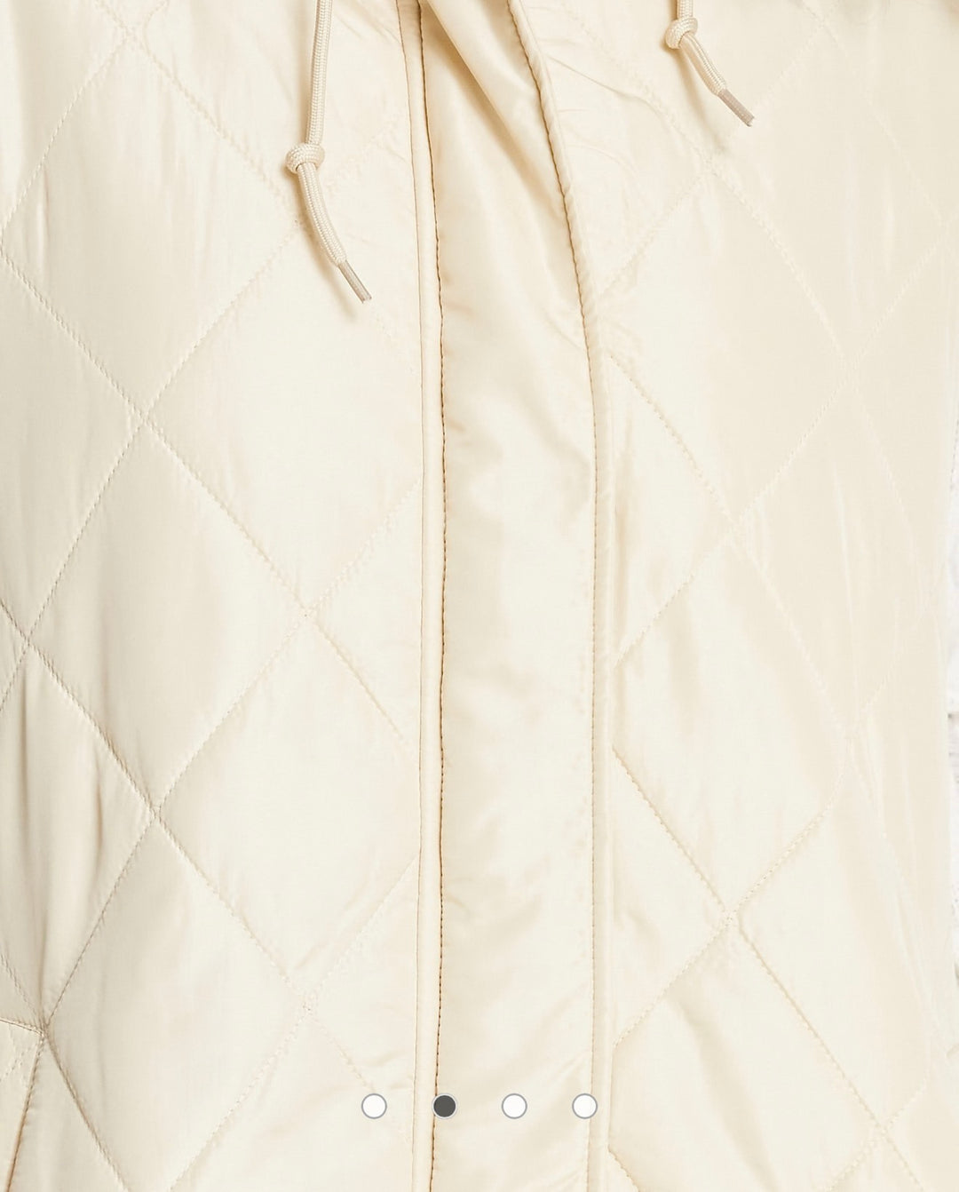 Violet Romance quilted longline gilet with hood in stone