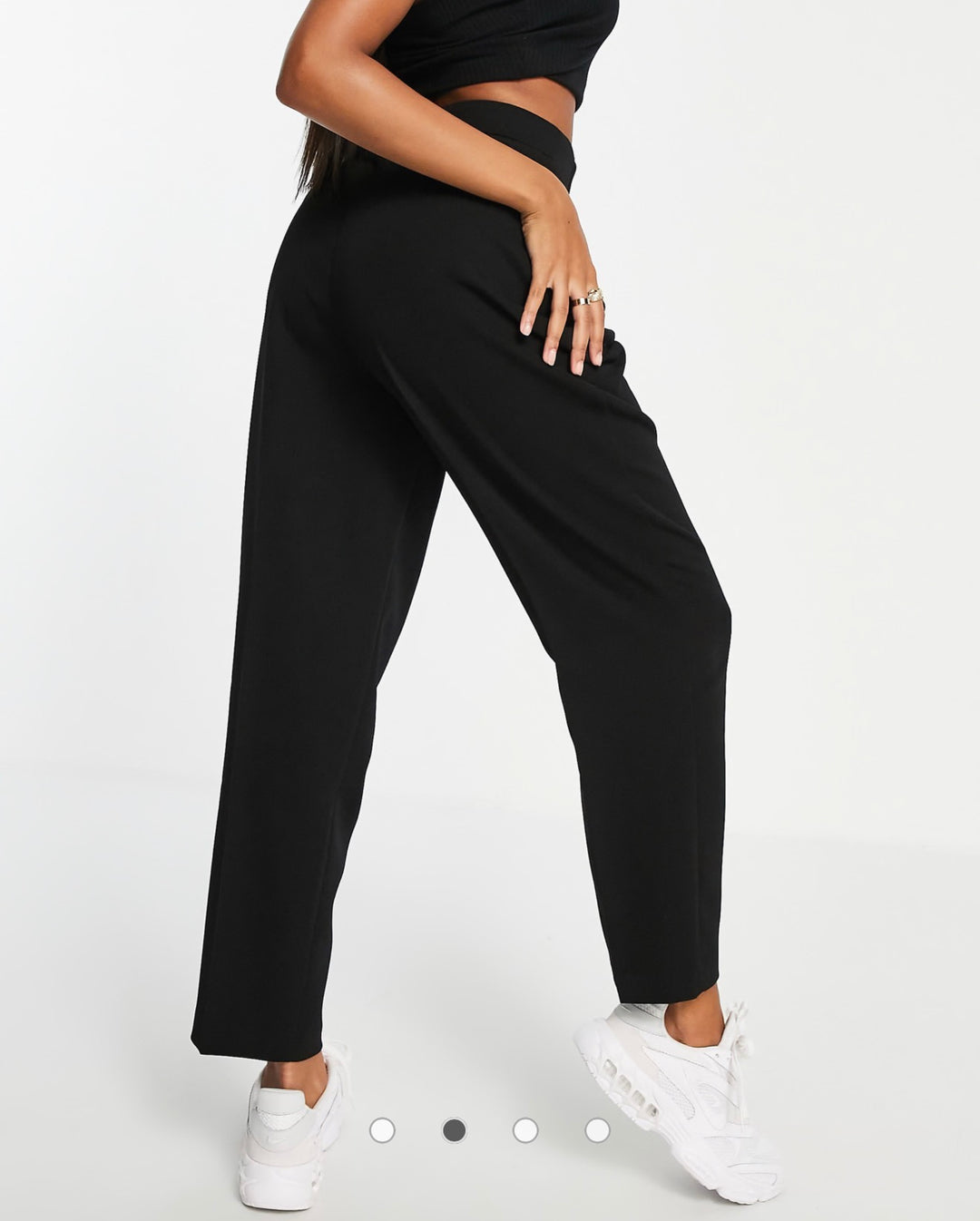 ASOS DESIGN hourglass soft slouch mom trouser in black