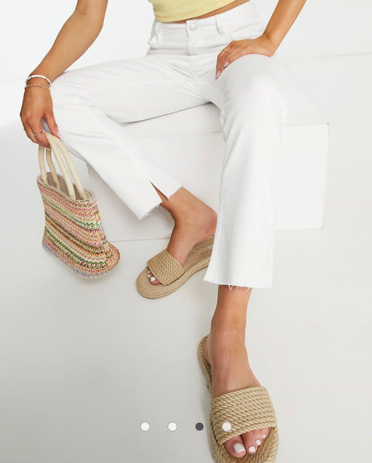 Urban Revivo straight leg jeans in off white