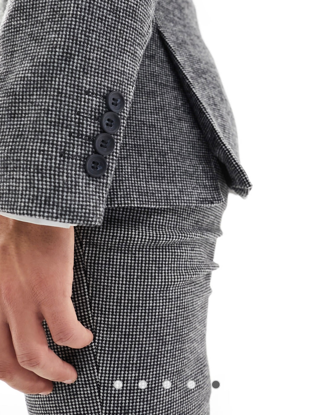 ASOS DESIGN wedding super skinny wool mix suit jacket in monochrome puppytooth