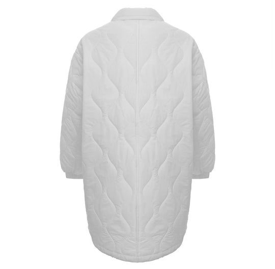 Urban Revivo long padded jacket in white-neutral
