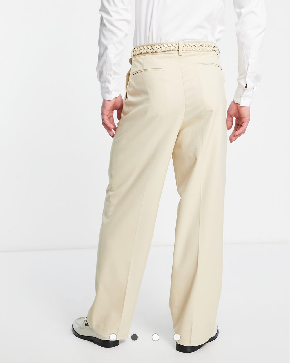 ASOS DESIGN wide leg suit pants in camel micro texture