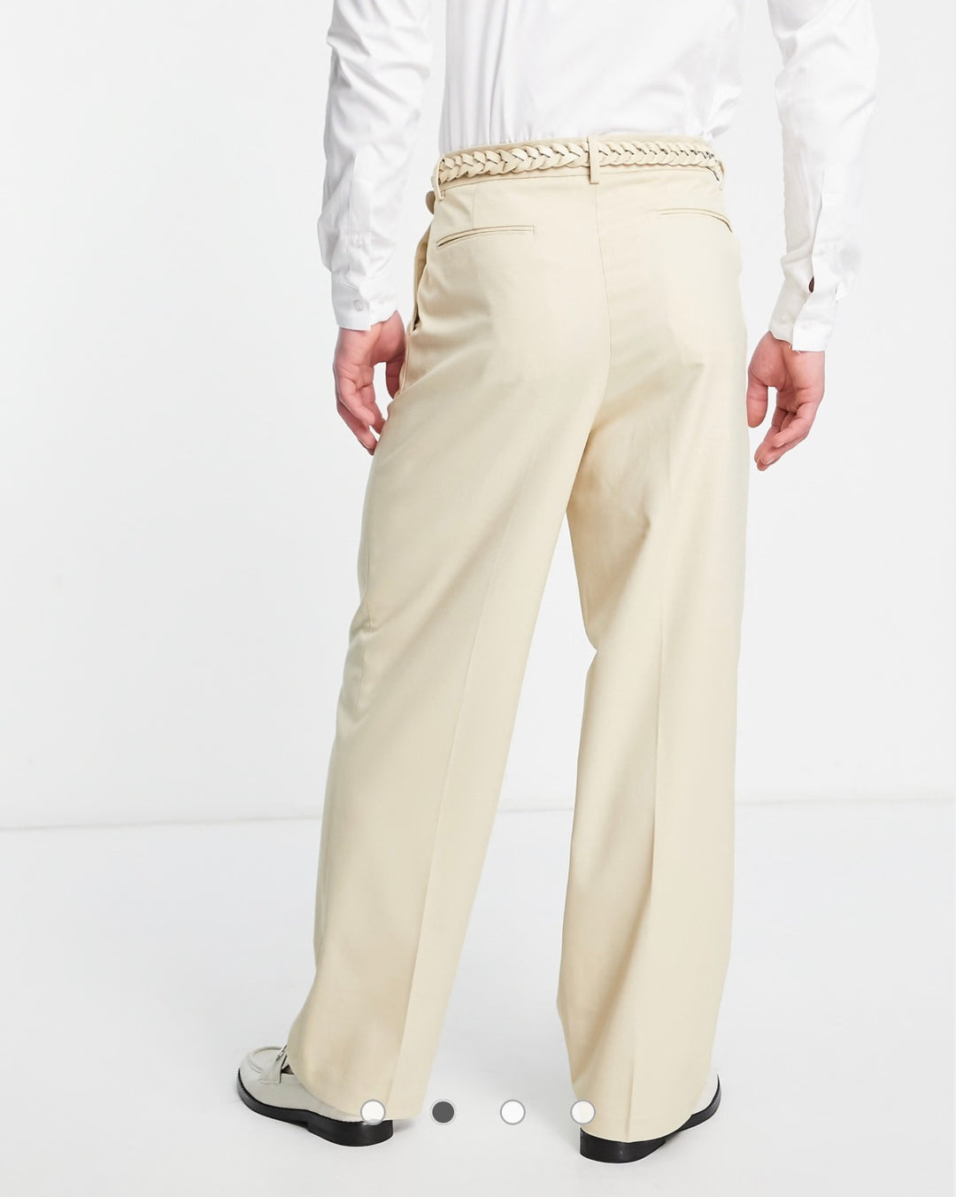 ASOS DESIGN wide leg suit pants in camel micro texture