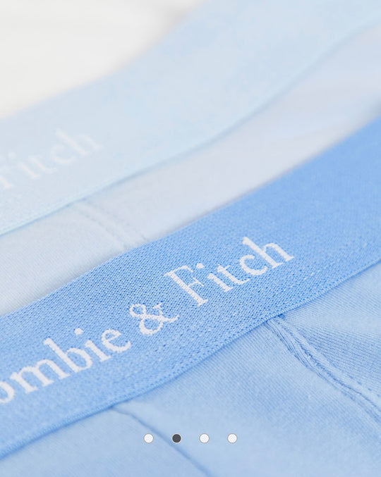 Abercrombie & Fitch 5 pack trunks logo waistband in white/blues