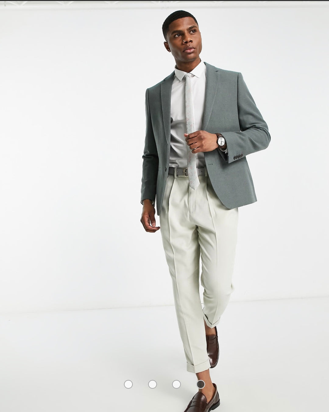 Harry Brown loose fit tweed wool mix suit jacket in green