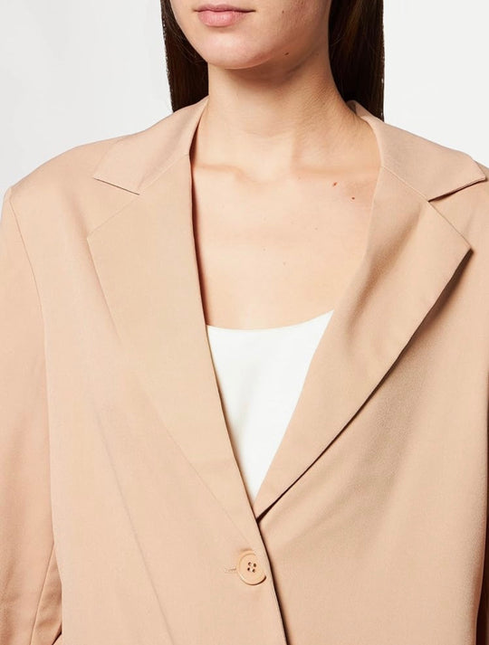 NA-KD co-ord oversized belted blazer in beige