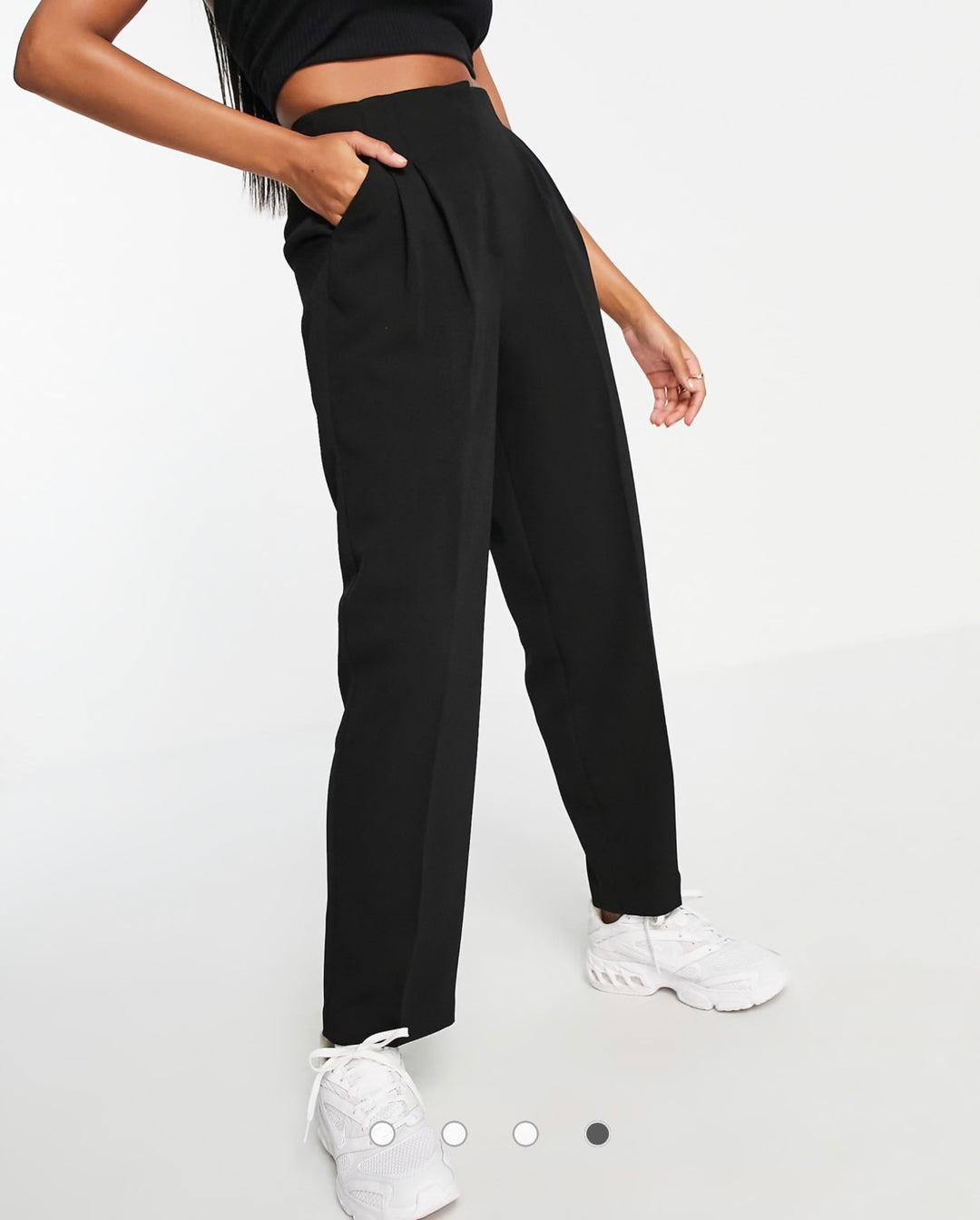 ASOS DESIGN hourglass soft slouch mom trouser in black