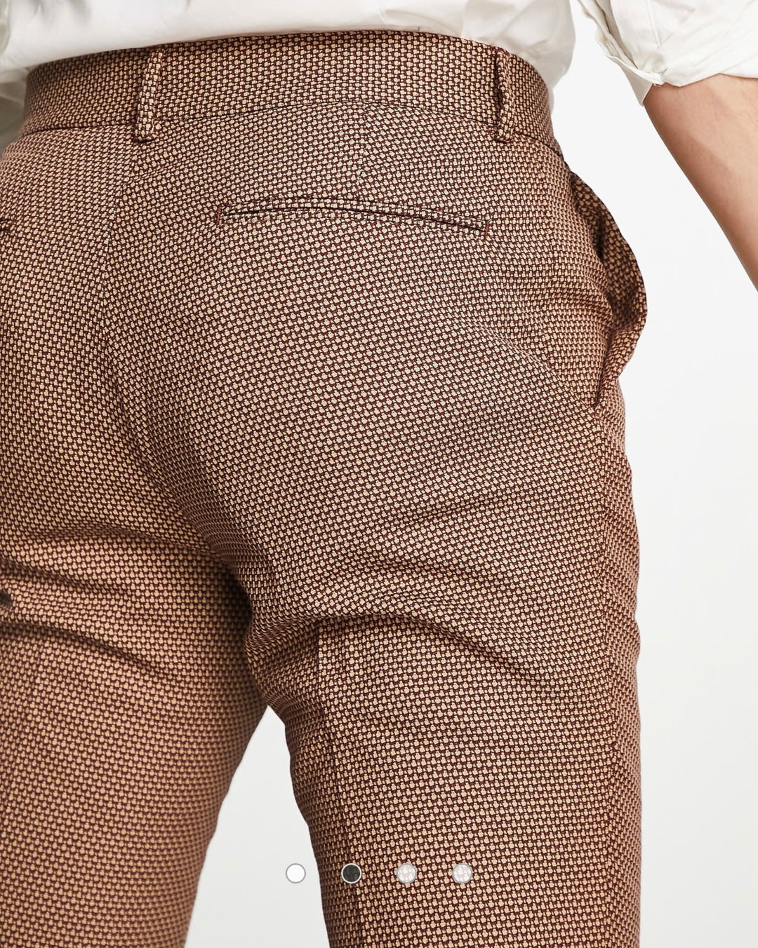 ASOS DESIGN wedding smart skinny trousers with micro texture in camel