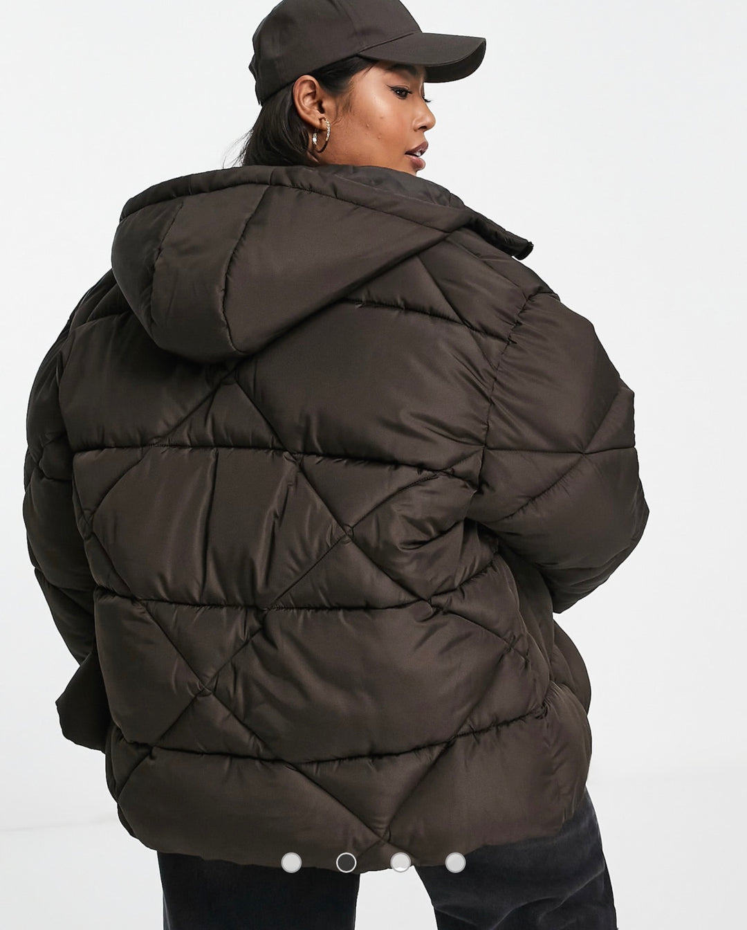 ASOS DESIGN Curve quilted puffer jacket in chocolate