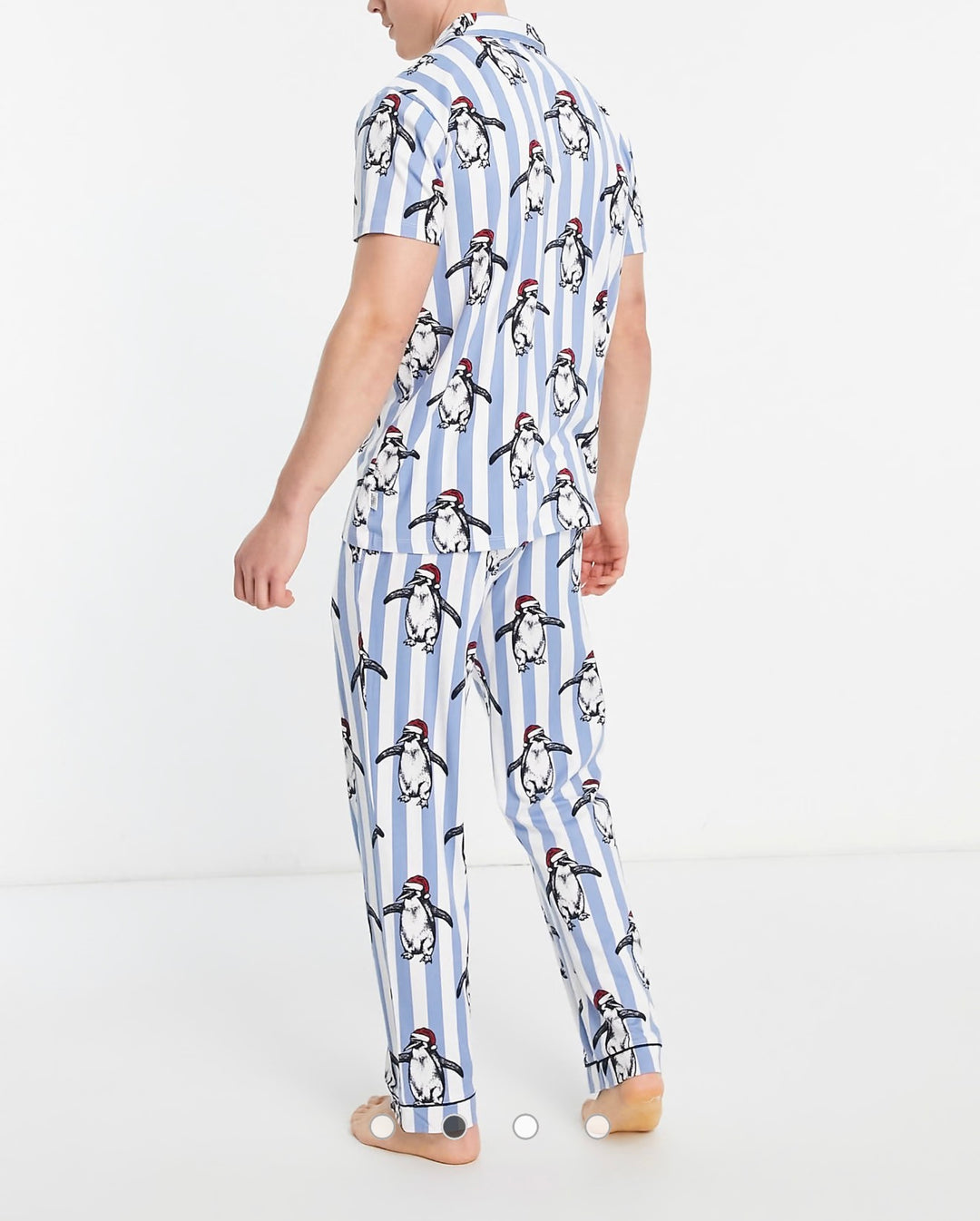 Chelsea Peers pyjamas in blue stripe with penguin print