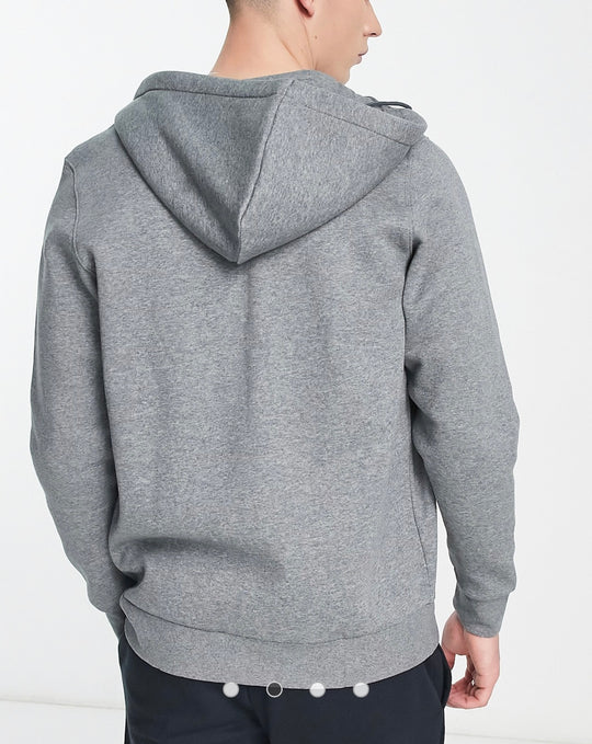 Under Armour Training Essential fleece full zip hoodie in gray marl