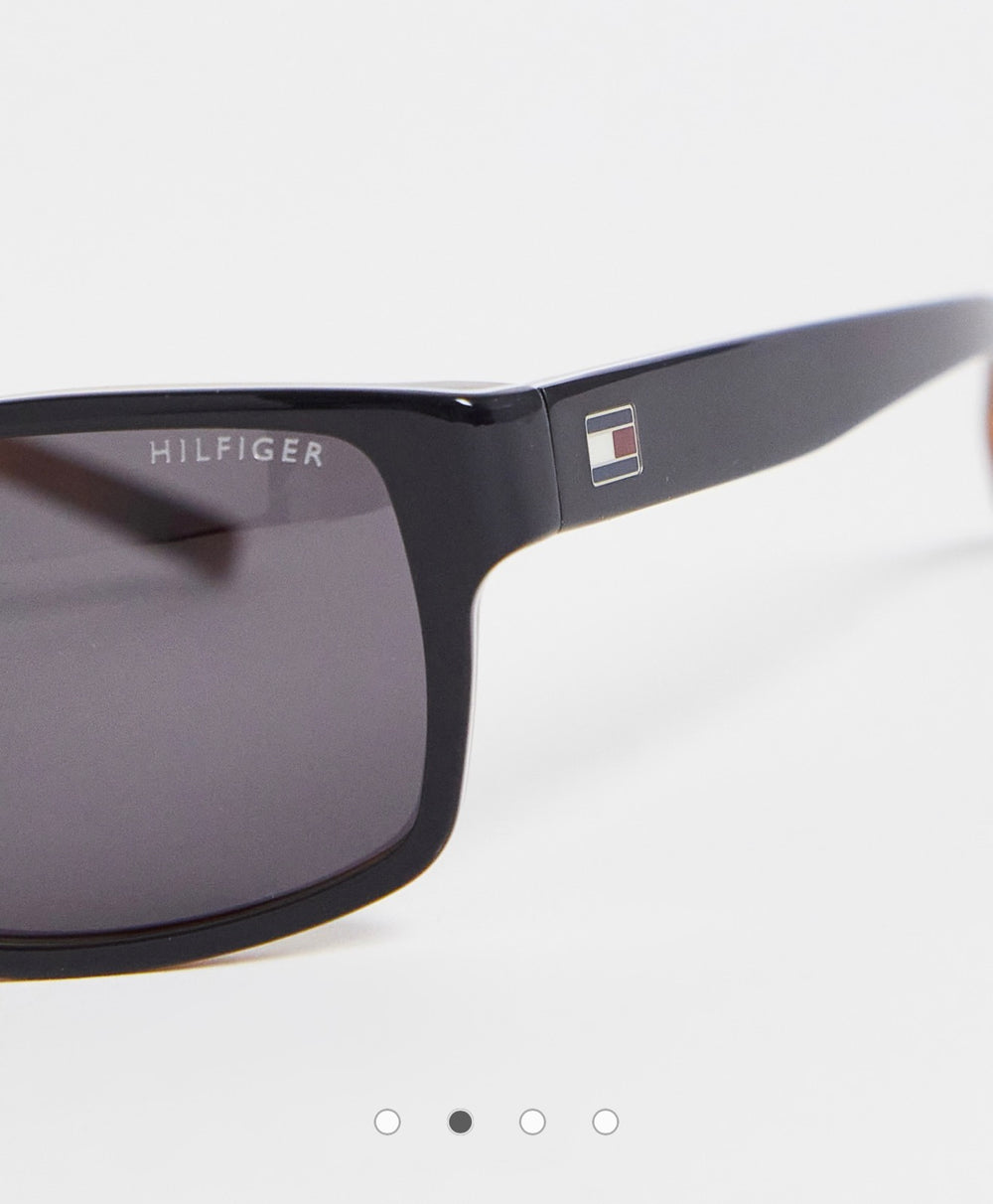 Tommy Hilfiger slim square sunglasses in black