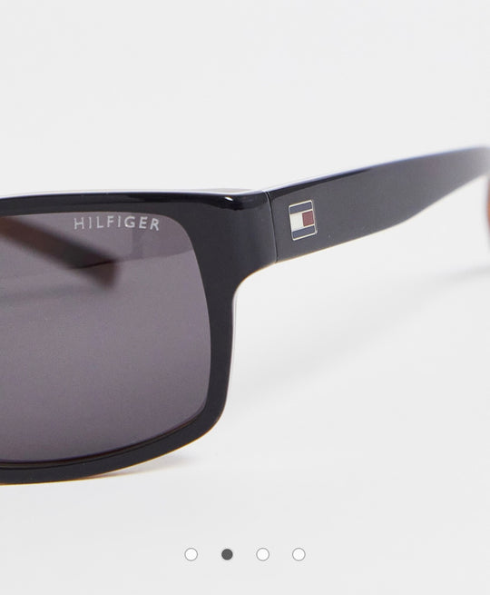 Tommy Hilfiger slim square sunglasses in black