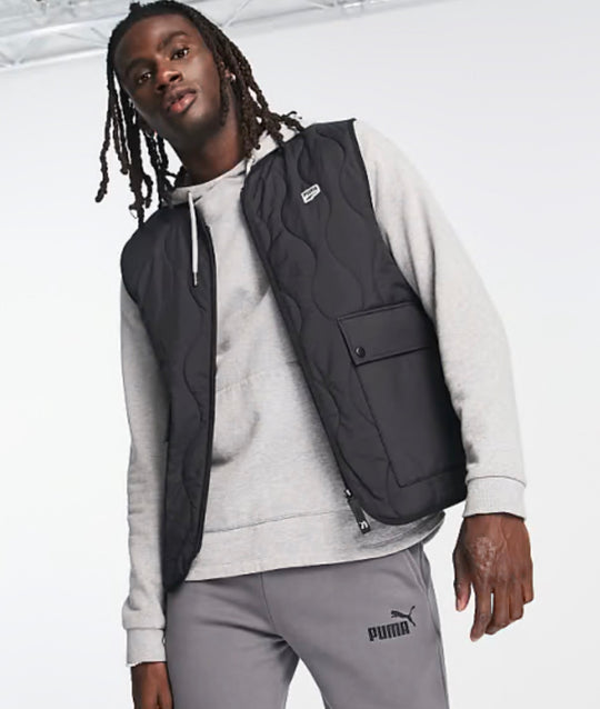 Puma Downtown collarless vest in black