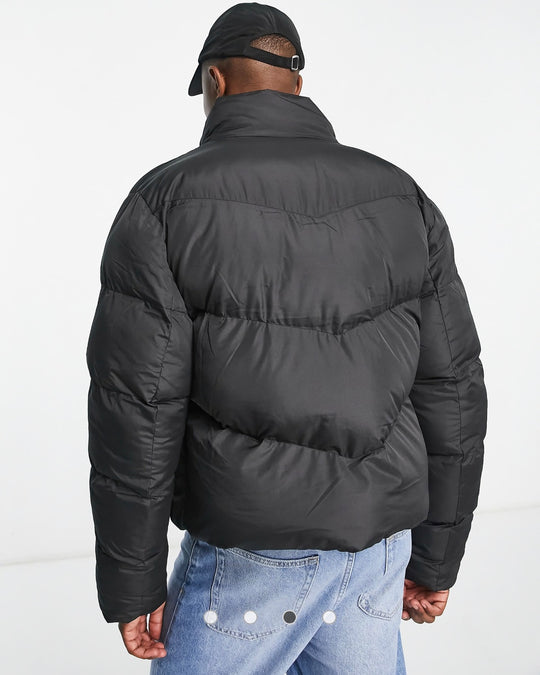 ASOS DESIGN puffer jacket in black