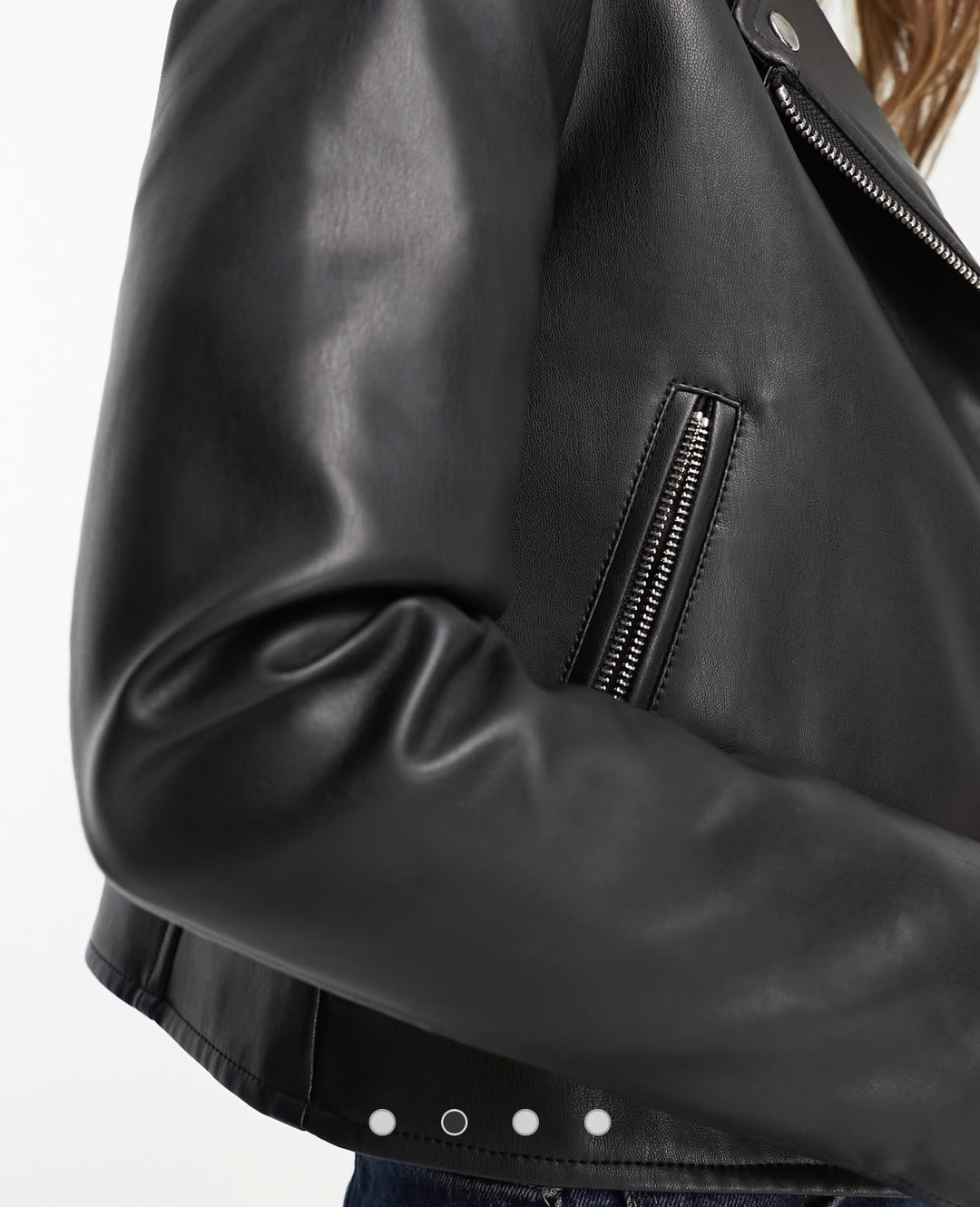ASOS DESIGN ultimate leather look bike jacket in black