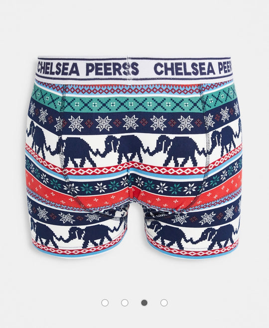 Chelsea Peers 3 pack fairisle boxers in blue