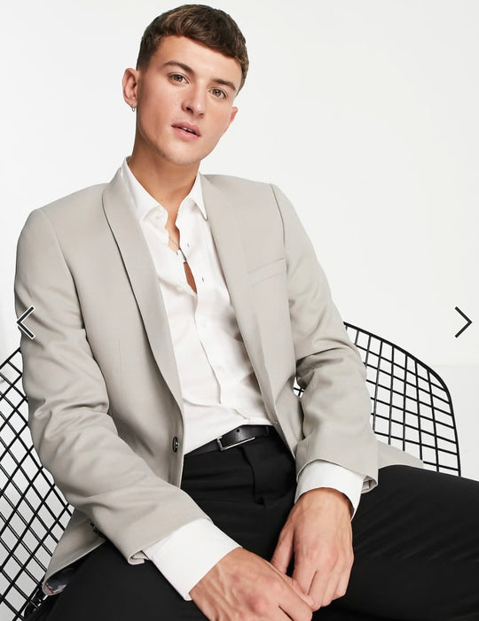 Twisted Tailor Hemmingway skinny suit jacket in beige