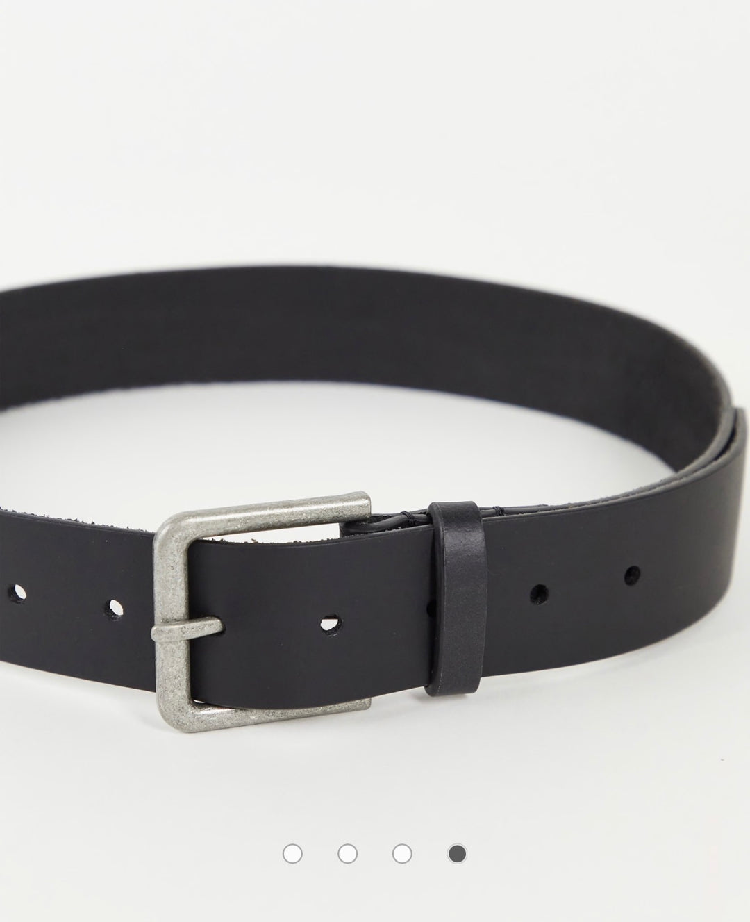 ASOS DESIGN leather wide belt in black with antique silver buckle