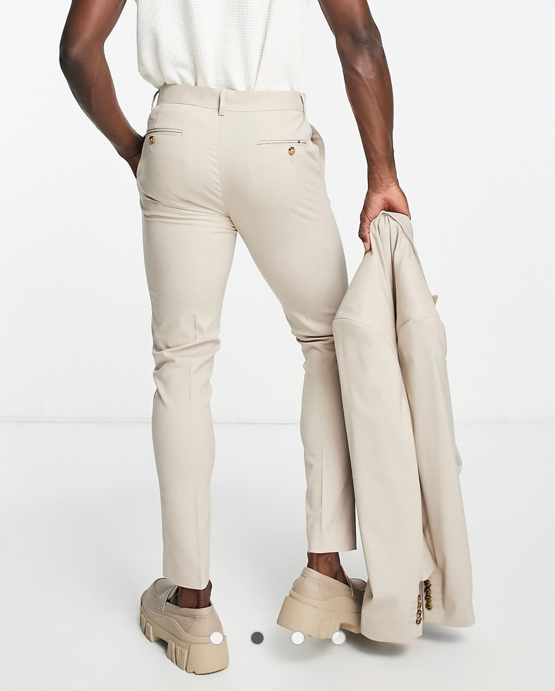 ASOS DESIGN skinny suit trousers in stone