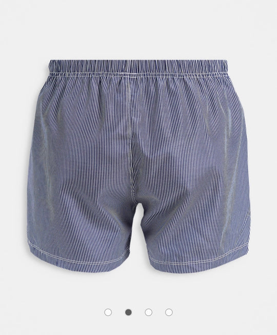 ASOS DESIGN woven 2 pack boxers with pinstripe