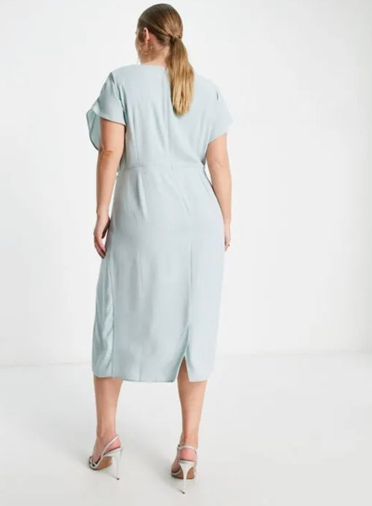 ASOS DESIGN Curve twist and drape front midi dress