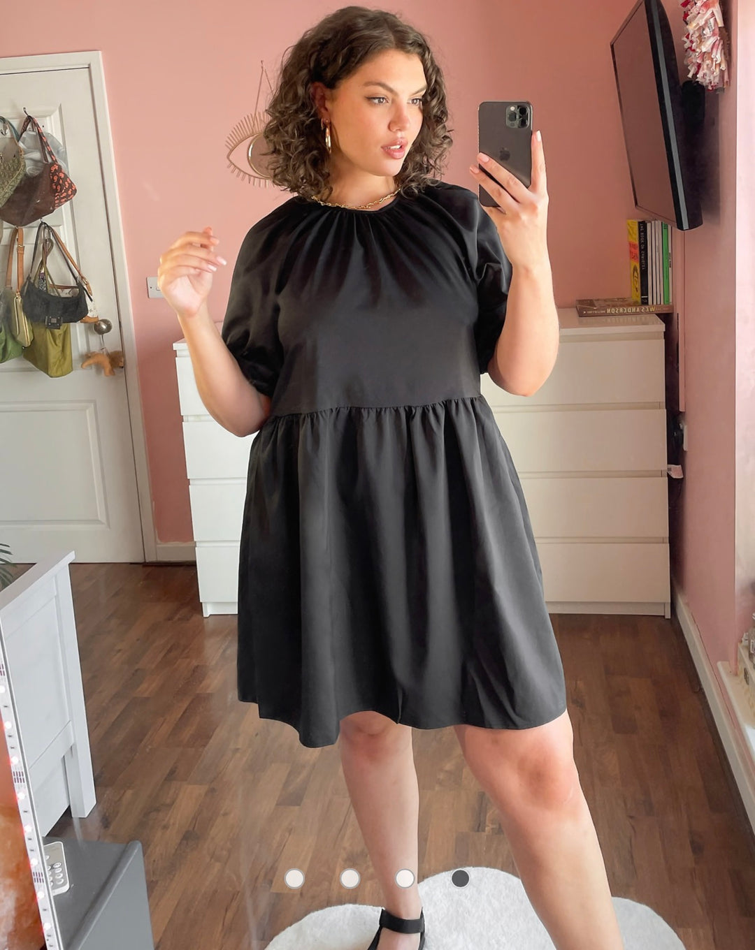 Urban Bliss mini smock dress in black