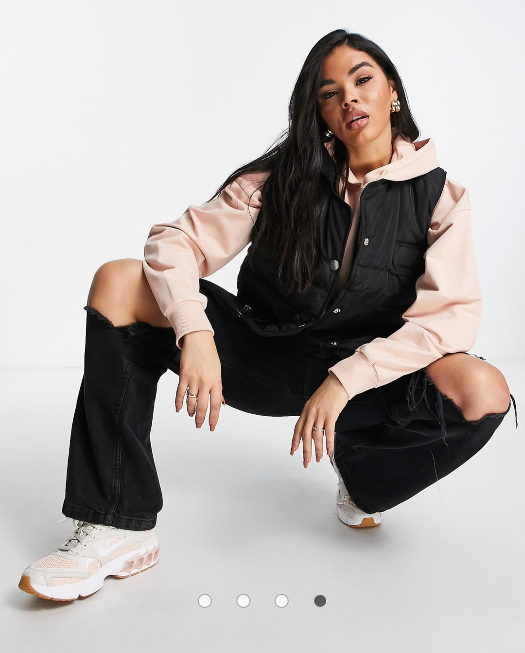 QED London padded gilet in black